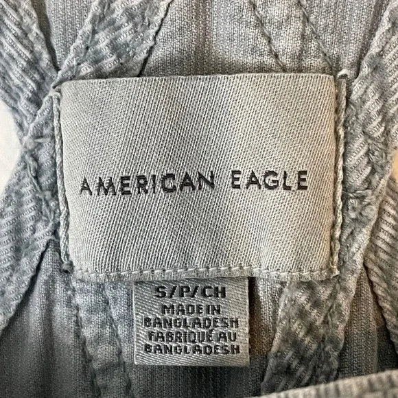 American Eagle Size Small Corduroy Overalls Womens Carpenter Utility Cotton - Picture 3 of 11